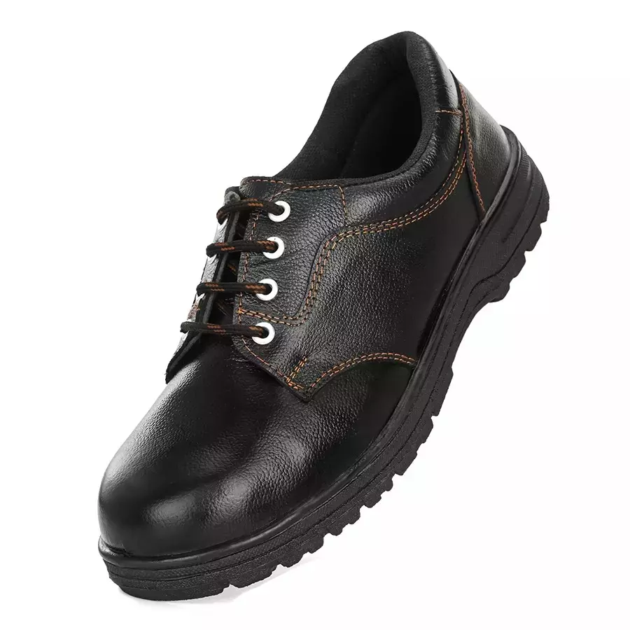 Walter PVC Sole Steel Toe Low Ankle Black Genuine Leather Alfa Safety Shoes (Size UK 6 - UK 10)