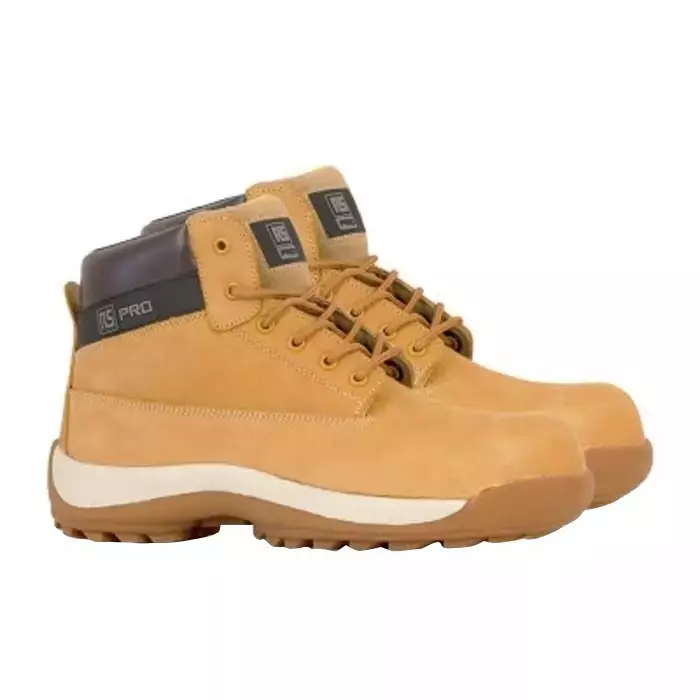 RS PRO Leather Safety Boots Lace Up Nitrile Rubber Sole for Men, 2412692 (41 EU Shoe Size)