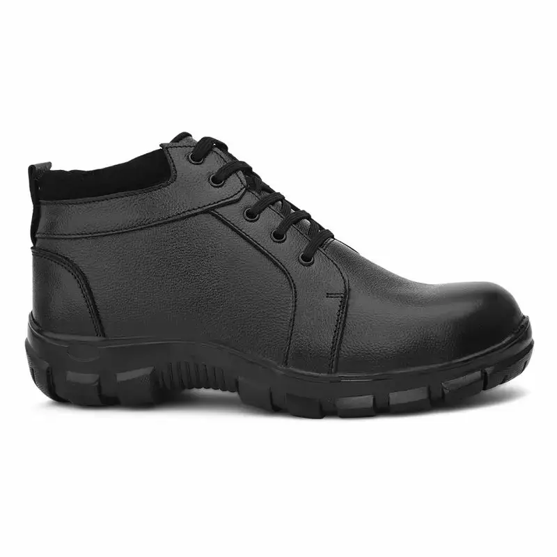 Enrich Field Steel Toe  Safety Shoes Pure Leather Anti-Skid  Size UK 7 Black Model 70BK