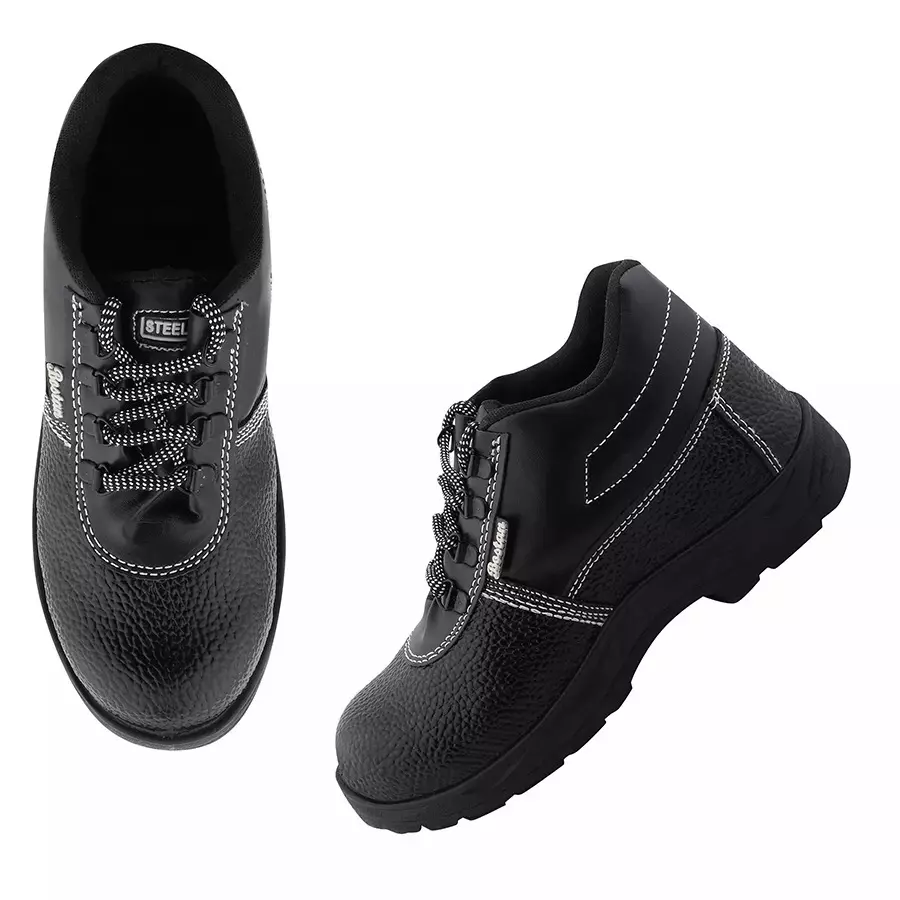 Foot Trends Bostan Steel Toe Safety Shoes High Ankle Size UK 8 Black