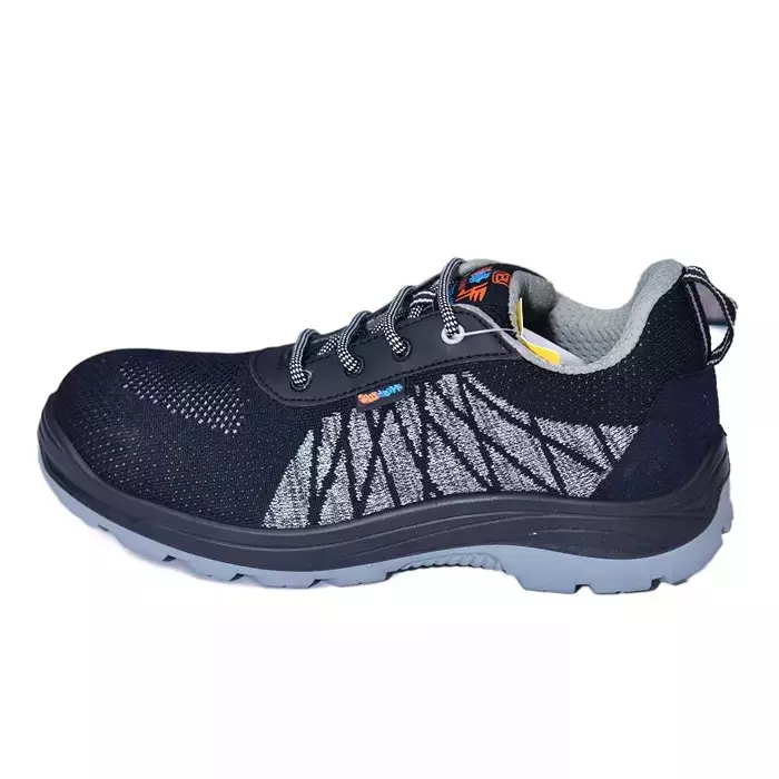 HIGHLITE Steel Toe Safety Shoes Double Density PU Sole Black & Grey UK 6, HL-2104 DD