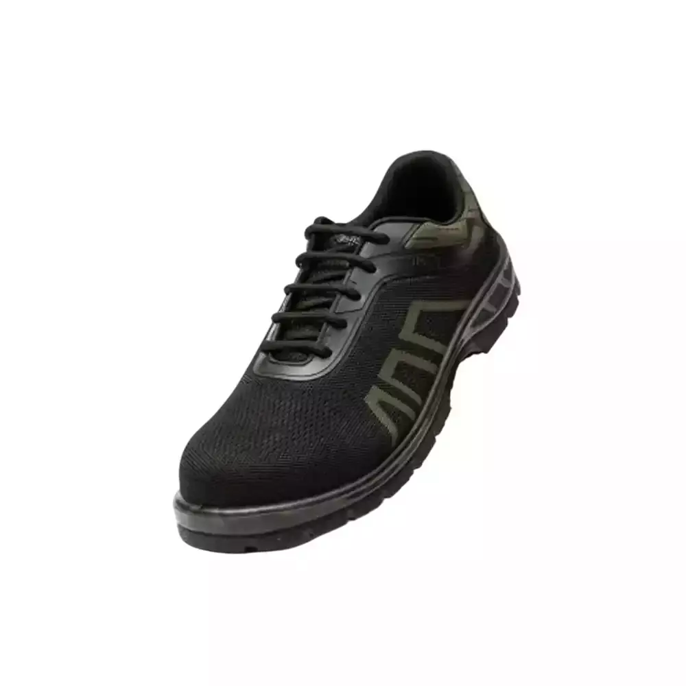 Hillson Hard Toe Safety Shoes PU Sole Low Ankle Green Breathable Flyknit Fabric Size UK 7, WF02 GREEN