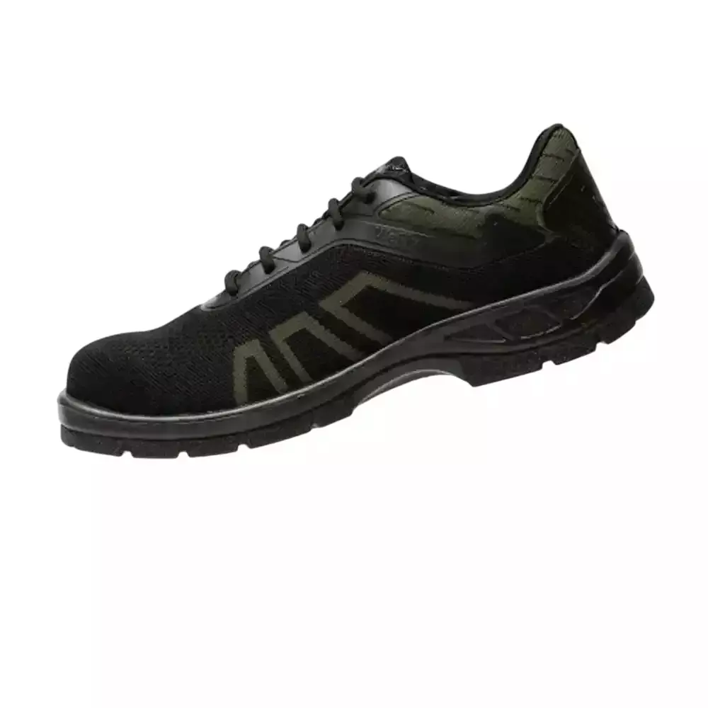 Hillson Hard Toe Safety Shoes PU Sole Low Ankle Green Breathable Flyknit Fabric Size UK 8, WF02 GREEN