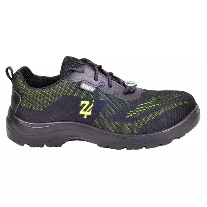 Zain Safety X-Weave Composite Toe Safety Shoes PU Single Density Low Ankle Black & Green Dry Fit Knit Breathable Size UK7, PHANTOM