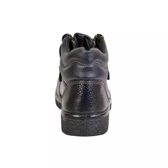Zain Safety HRO Steel Toe Safety Shoes NBR High Ankle Black Buff Barton Genuine Leather Size UK12, SAFEX WELDER (HEAT)