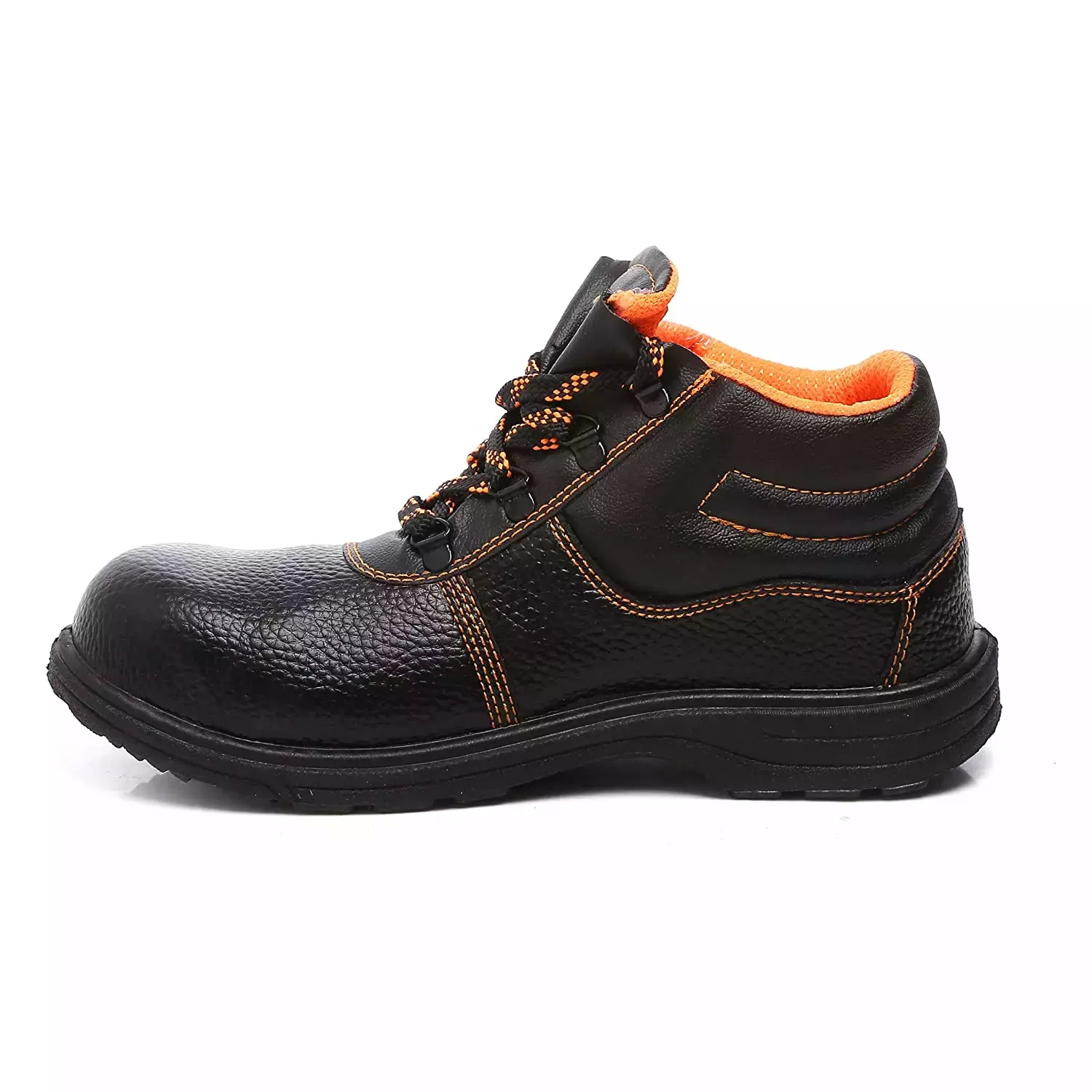 Agarson Steel Toe Safety Shoes High Ankle PVC Sole Orange Full Grain Leather Size UK 10, CRUSHER Orange-10