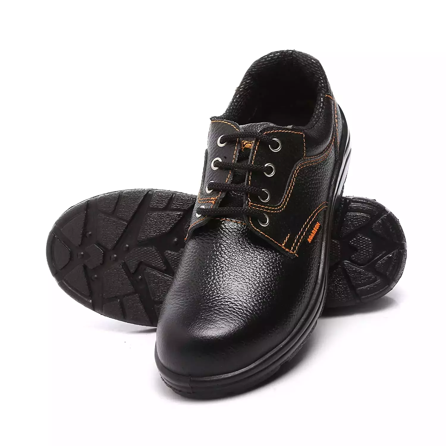 Agarson Steel Toe Safety Shoes Low Ankle PU Sole Black Full Grain Leather Size UK 6, 9015 Black-6