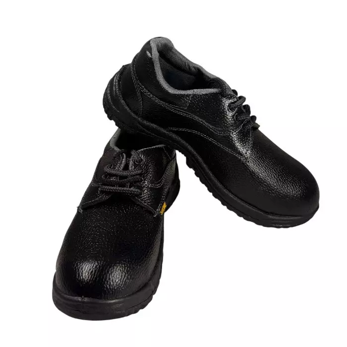 GENERIC Premium Series Steel Toe Safety Shoes PVC Sole Size UK 9 Black, Stone-9 (Pack of 4 Pairs)
