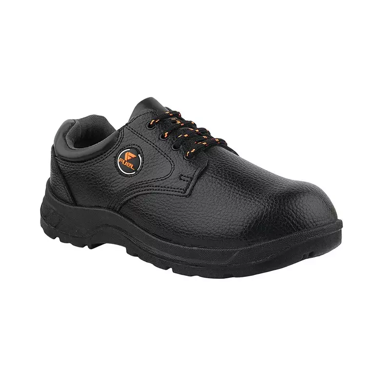 Fuel Steel Toe Safety Shoes PVC Single Density Low Ankle Black Synthetic Leather for Mens Size UK12, ARSENAL-LC BLK