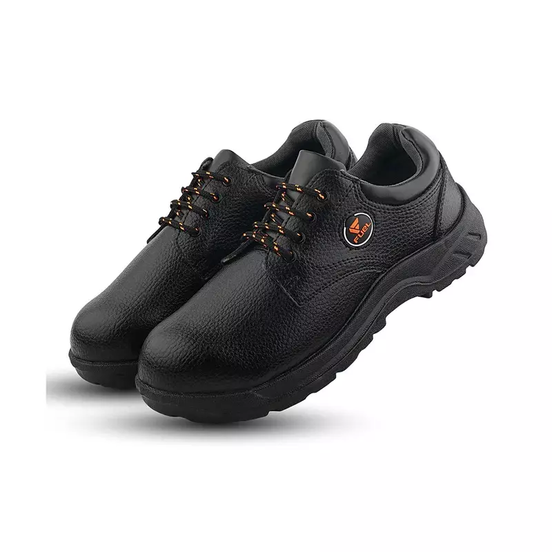 Fuel Steel Toe Safety Shoes PVC Single Density Low Ankle Black Synthetic Leather for Mens Size UK12, ARSENAL-LC BLK