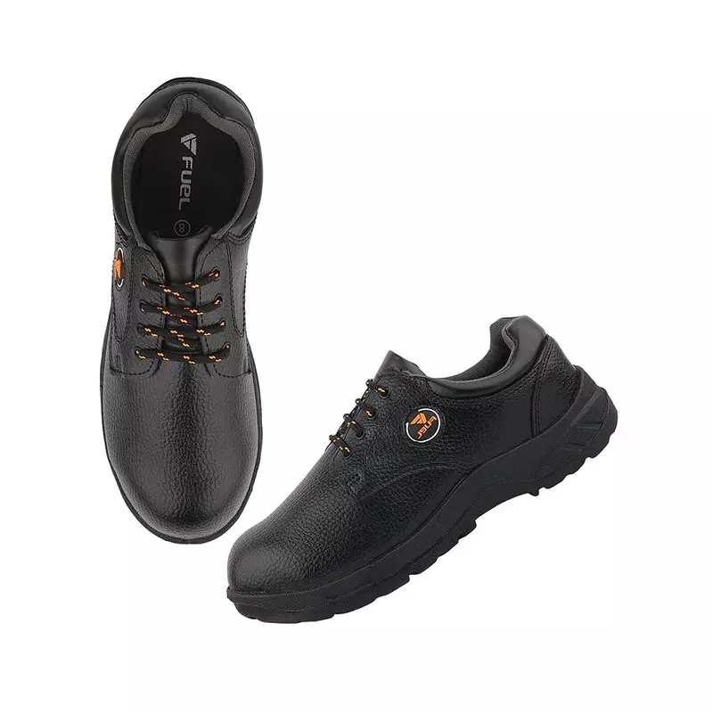 Fuel Steel Toe Safety Shoes PVC Single Density Low Ankle Black Synthetic Leather for Mens Size UK12, ARSENAL-LC BLK