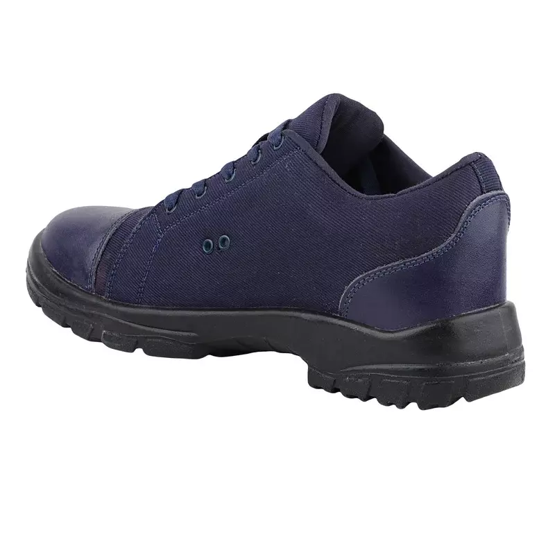 Fuel Steel Toe Safety Shoes PU Single Density Low Ankle Blue Canvas for Mens Size UK6, CANVEE BLUE