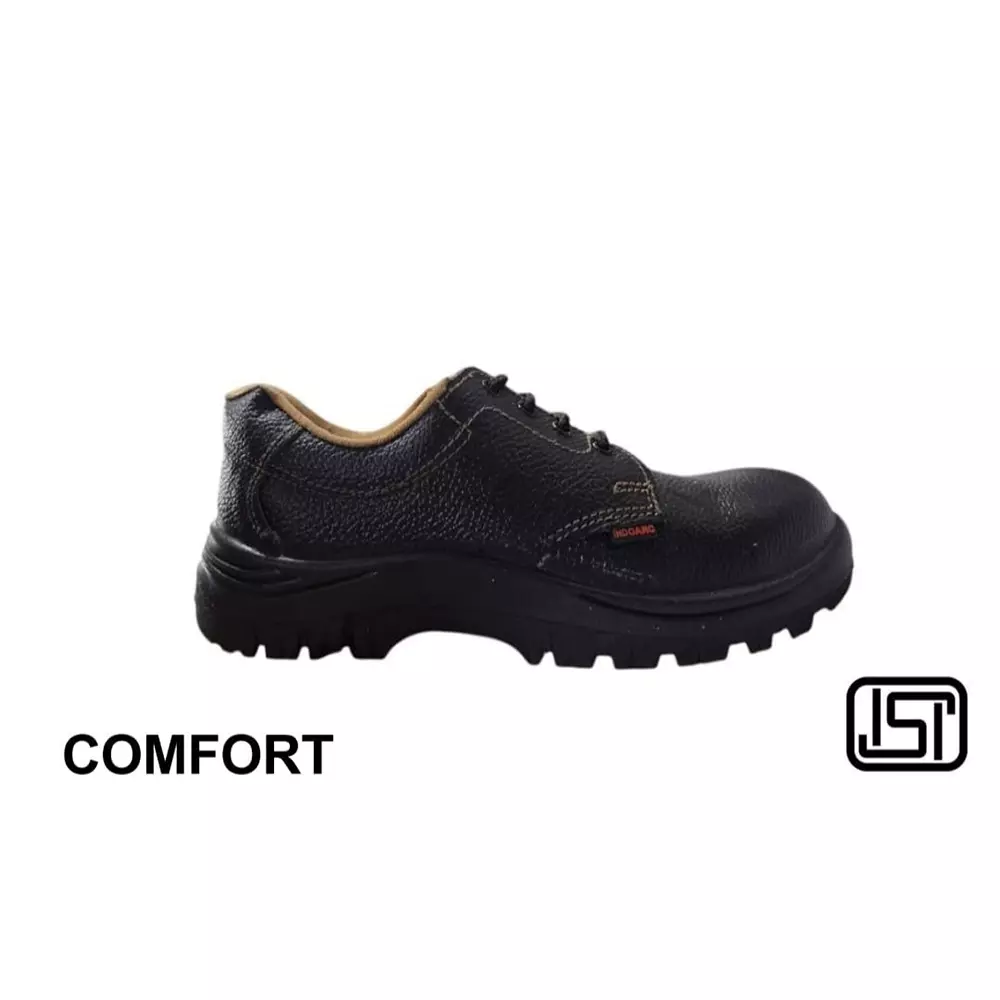 Indoarc Safety Shoes PVC Low Ankle Single Density Black Steel Toe UK 6, Comfort