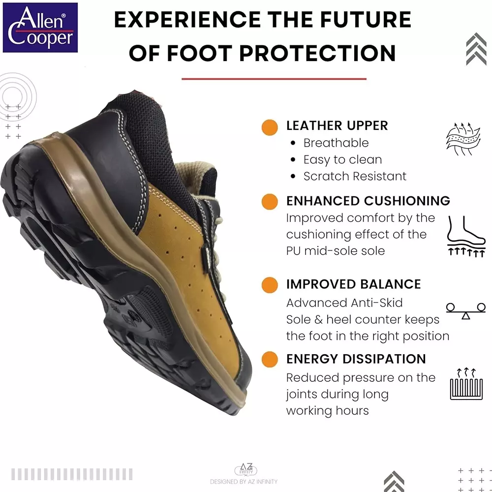 allen-cooper-steel-toe-safety-shoe-low-ankle-pu-sole-uk-5-size-black-for-industrial-use-acl-1702