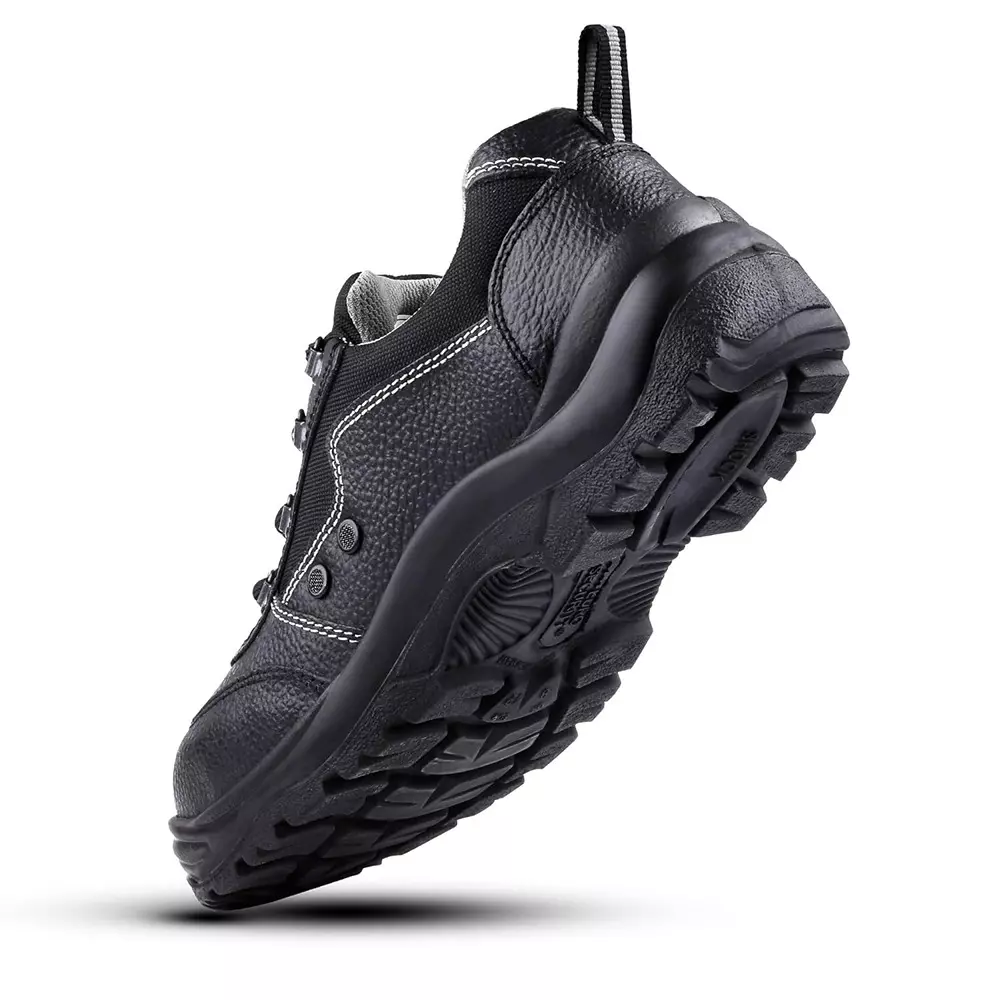 Euro Security BLADE 200 J Steel Toe Safety Shoe Low Ankle PU Sole UK 5 Size Grain Leather Black for Industrial Use