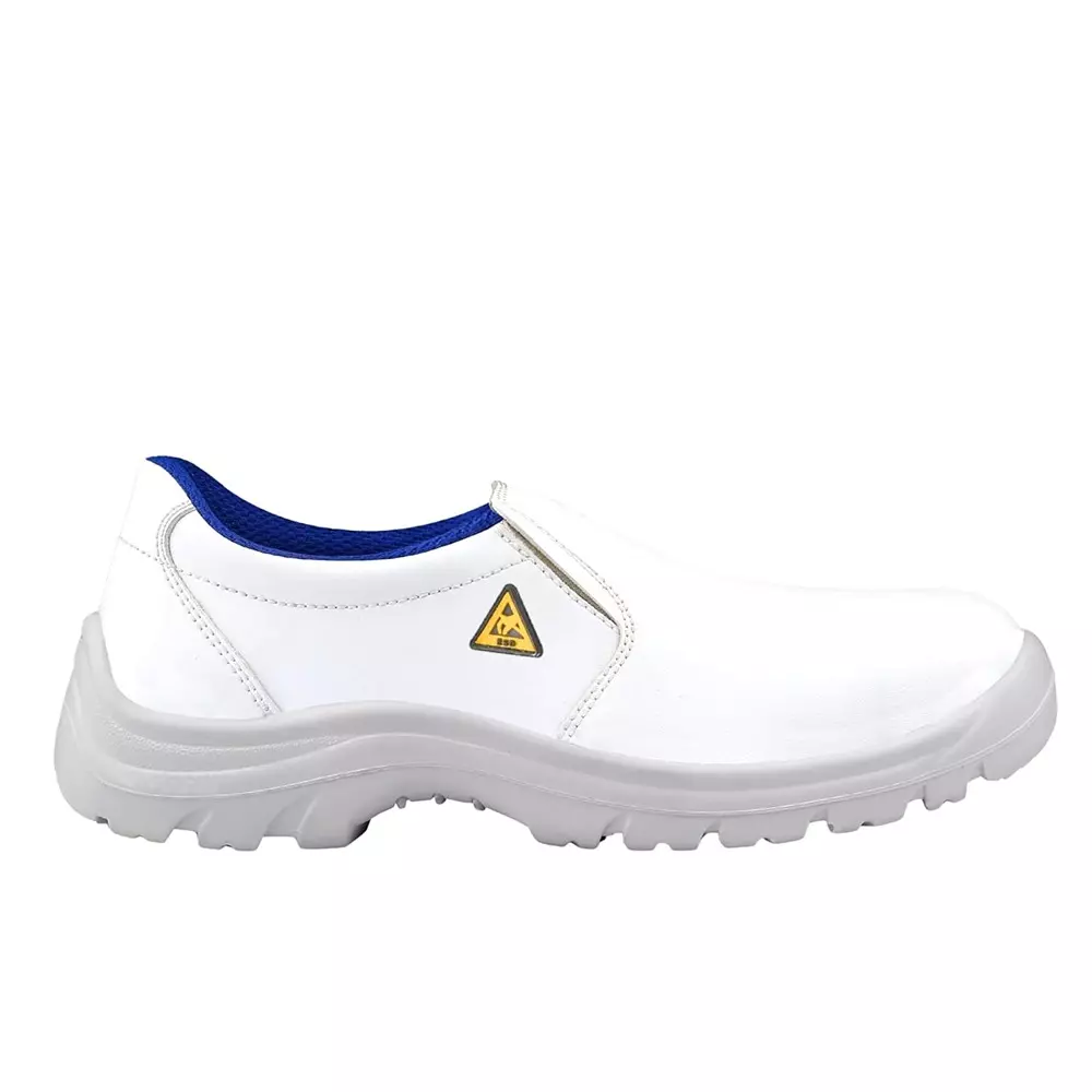 Euro Security AQUA Slip-On 200 J Steel Toe Safety Shoe Low Ankle PU Sole UK 11 Size Micro Fiber White for Hospital, Pharma & Food Industry Use