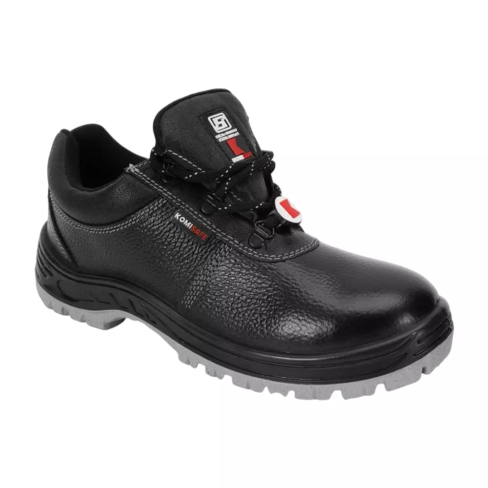 Komisafe Steel Toe Safety Shoe Low Ankle PU Sole Leather UK 6 Size for Industrial Use, AVIATOR