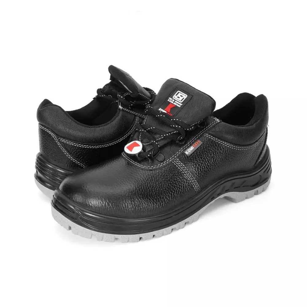 Komisafe Steel Toe Safety Shoe Low Ankle PU Sole Leather UK 6 Size for Industrial Use, AVIATOR