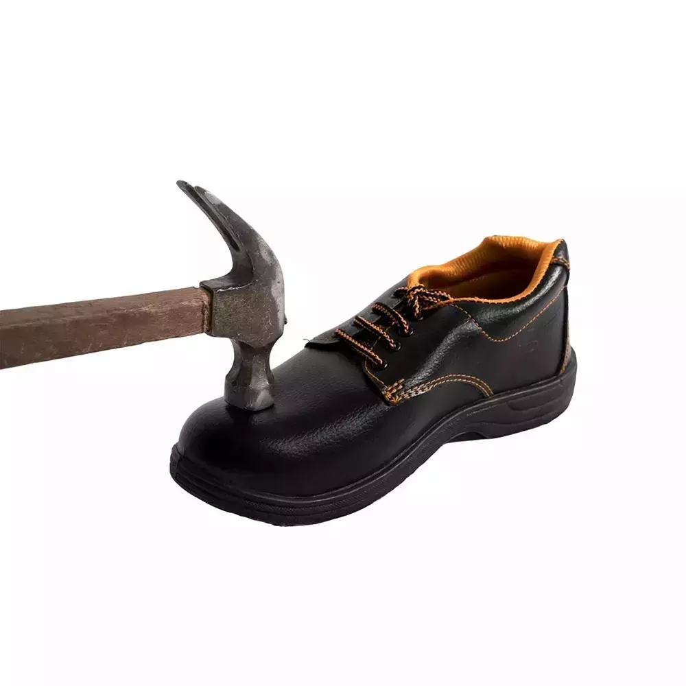 GENERIC Steel Toe Safety Shoes PVC Sole Size UK 9 Black, Steel-9 (Pack of 12 Pair)