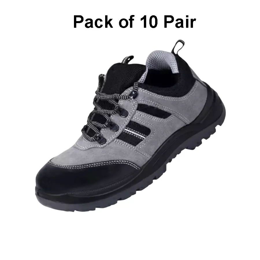 safe-n-sure-duralite-ss-856-sports-safety-shoe-low-ankle-pu-sole-steel-toe-suede-cg-leather-grey-black-size-uk-7-pack-of-10-pair