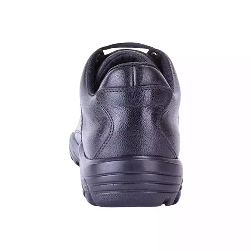 Komisafe Steel Toe Safety Shoes Double Density PU Sole Low Ankle Black Leather Size UK 7, Titan (Pack of 6 Pairs)