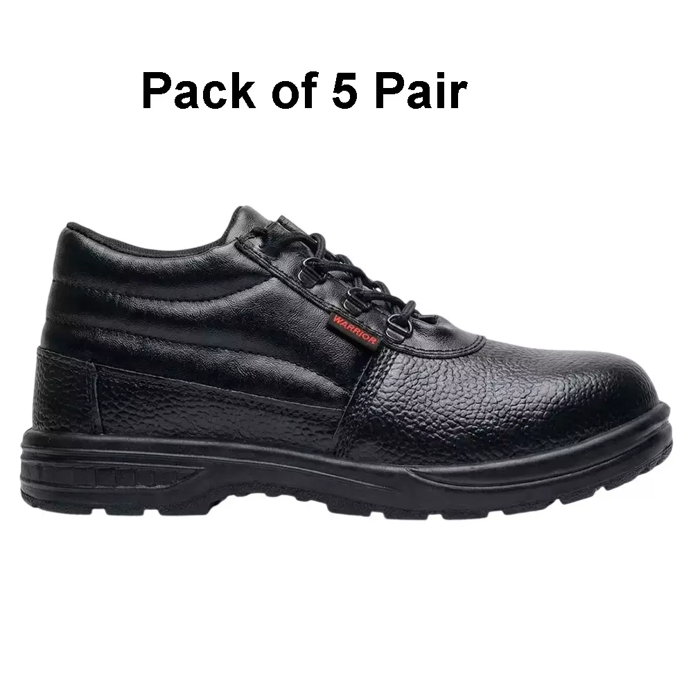 GENERIC Steel Toe Eco Series Safety Shoes High Ankle PVC Sole Size UK 8 Black, Power-8 (Pack of 5 Pair)