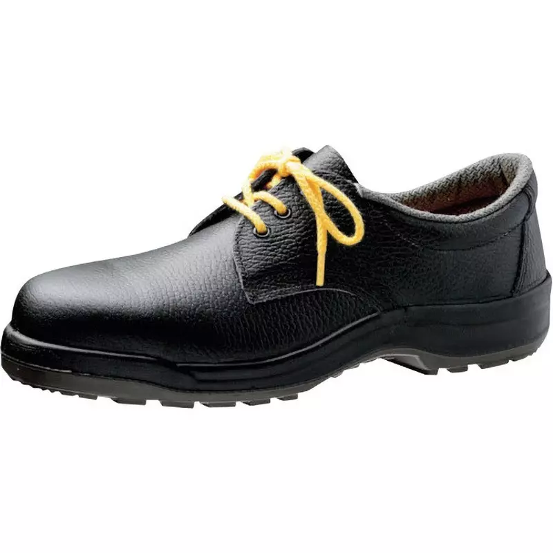 MIDORI Electrostatic Safety Shoes Black UK 9.5 Size Cow Chrome Leather (Embossed) Low Cut, CJ010-SEIDEN-28.5