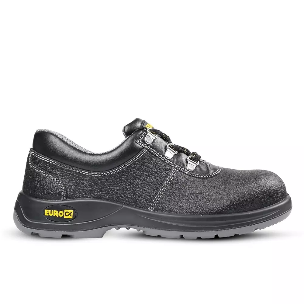 eurock-xolid-low-ankle-safety-shoes-200j-fiber-glass-toe-pu-sole-black-uk-7-size-for-industrial-use