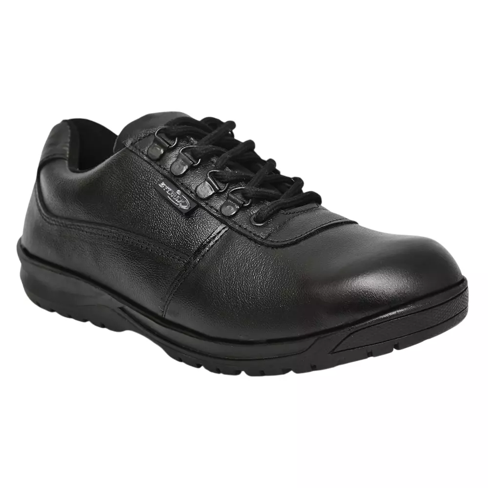 Stonix DEERING Low Ankle Safety Shoes Leather Steel Toe with Electrical Hazard Black UK 9 Size for Industrial Use, safe-DEE-9