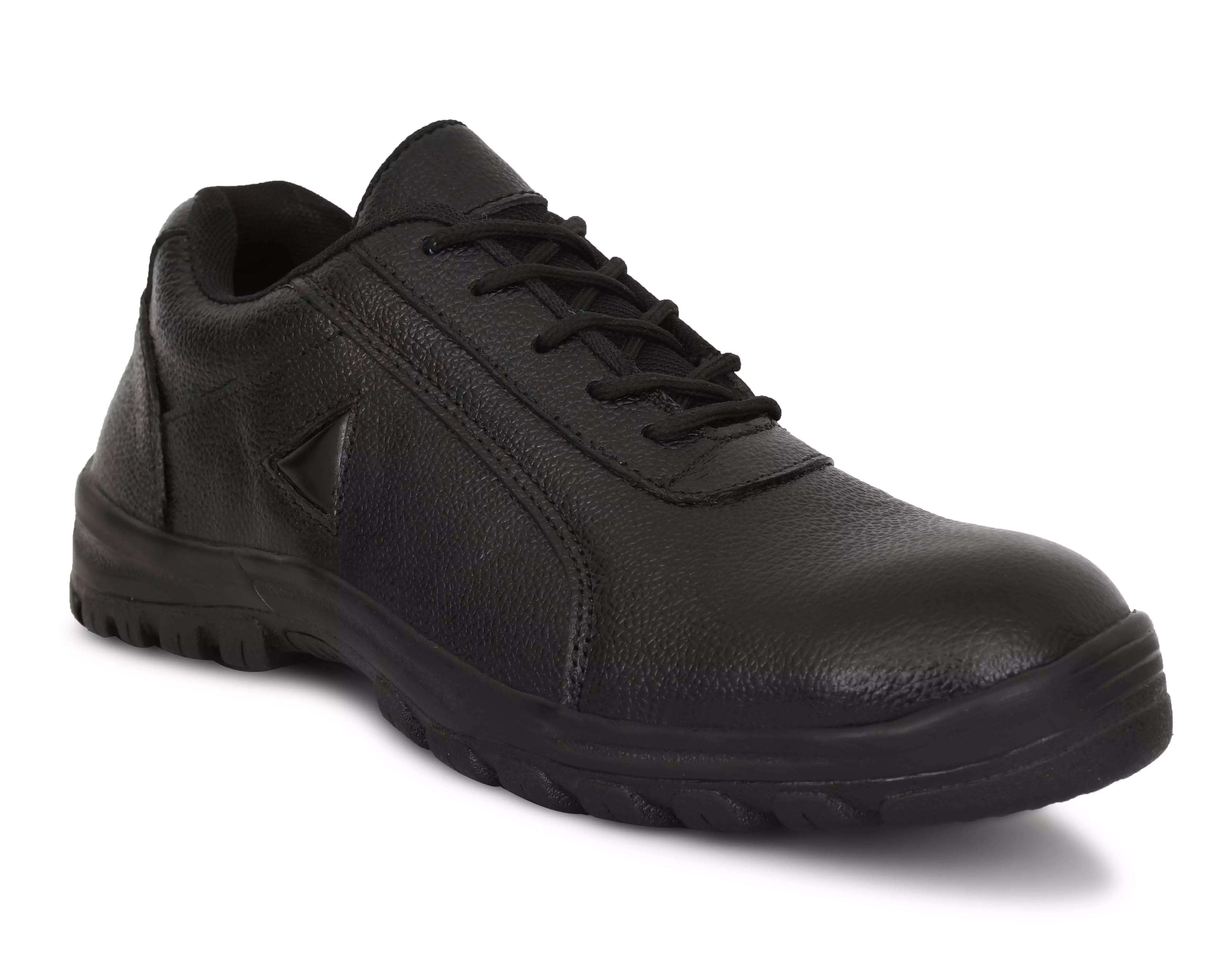 Torzu Low Ankle Leather Safety Shoes with Steel Toe Black UK 7 Size, TZU-ISI-CHE-BLK 101