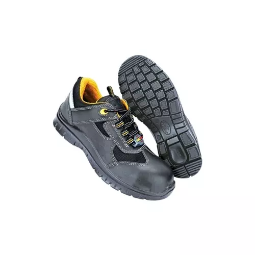 Galista Steel Toe Promax Safety Shoes Double Density PU Sole Size UK 8 Black and Yellow