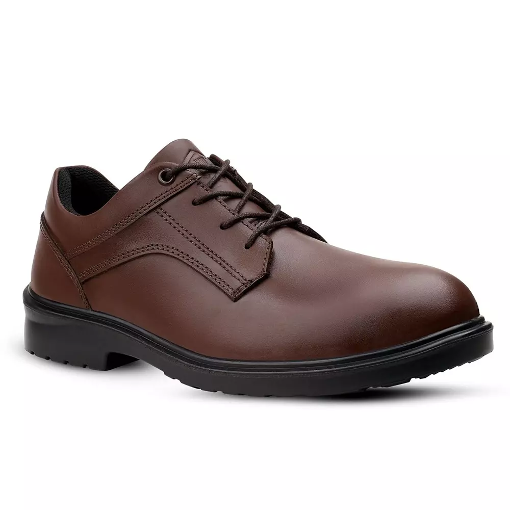 Euro Security Low Ankle Safety Shoe 200J Stainless Steel Toe Cap PU Sole Brown Premium Leather UK 09 Size, 82691-MAYFAIR-BROWN-09