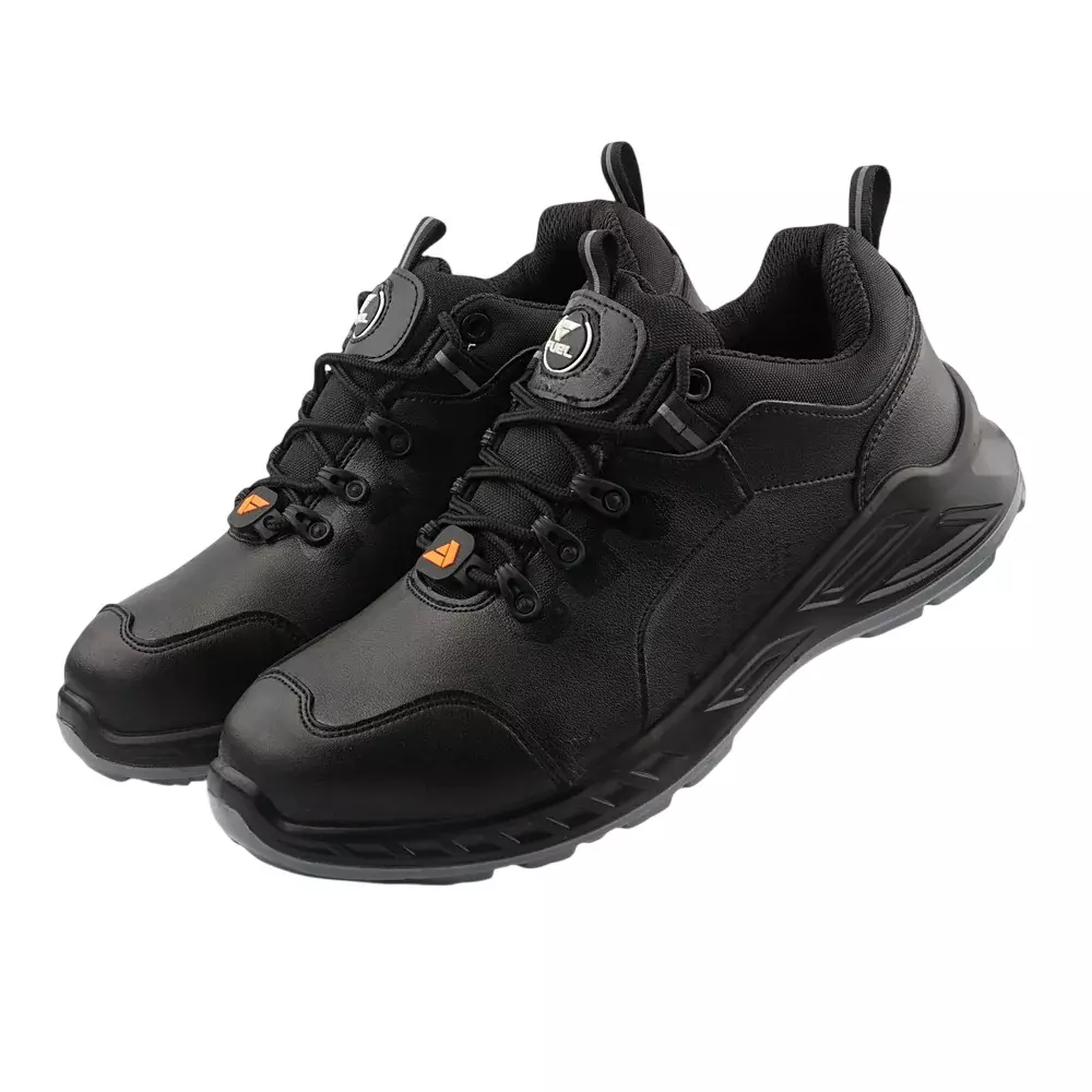 Fuel Metallic (200J) Safety Shoes Low Ankle Micro Fiber Black, Smith-01