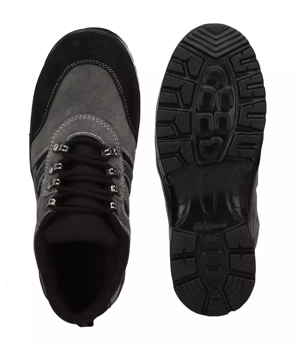 Graphene Steel Toe Safety Shoes Low Ankle PU Sole Grey Suede Leather Size UK 7, R 502