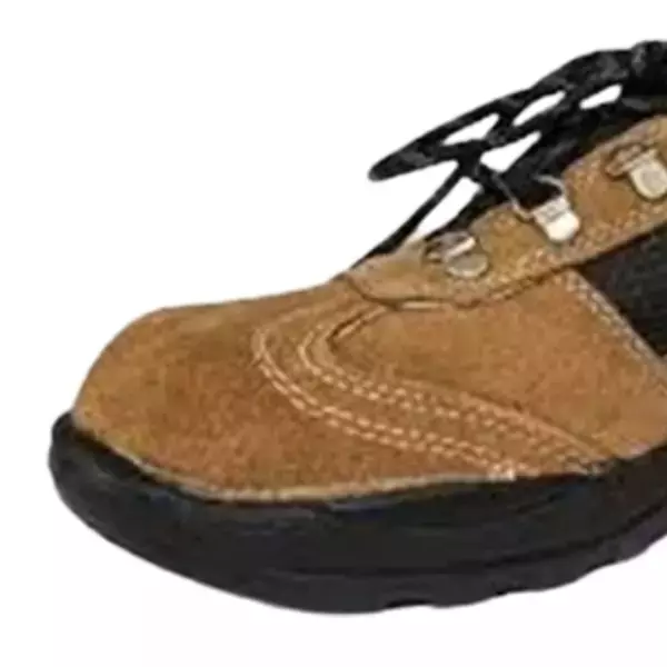 PRIME Steel Toe Safety Shoes Leather Low Ankle Size UK 9 Brown, Suede