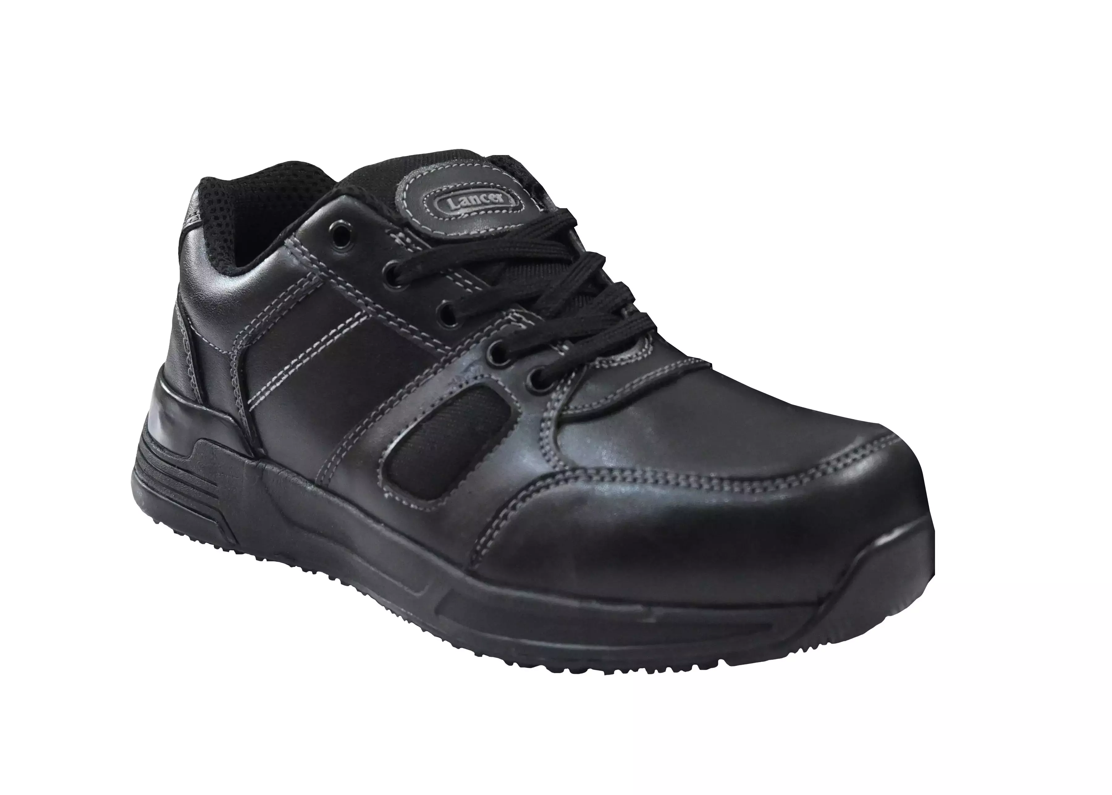 Lancer Steel Toe Safety Shoes PU Sole UK 8 Black, TP-1201