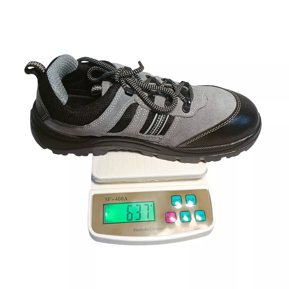 Allen Cooper Steel Toe Safety Shoes Low Ankle PU Sole Size 5 UK/India Black & Grey, AC-1156