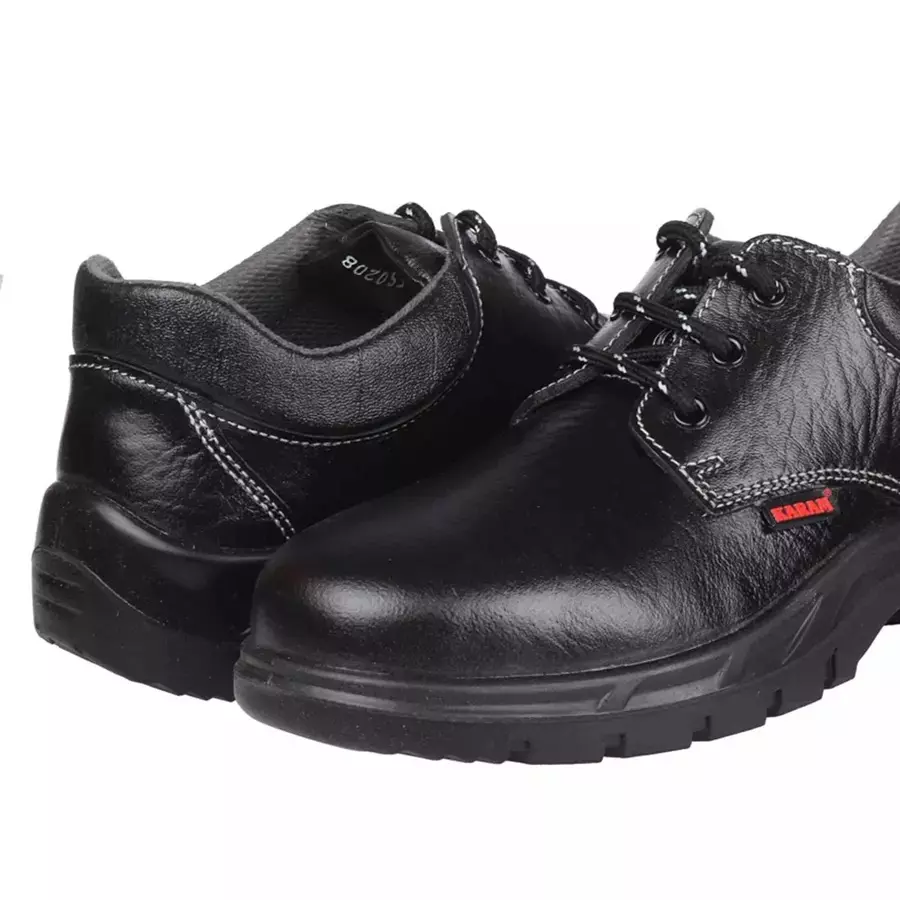 Karam Deluxe Steel Toe Safety Shoes Low Ankle Black Size UK 7, FS02BL(SWSAPN)