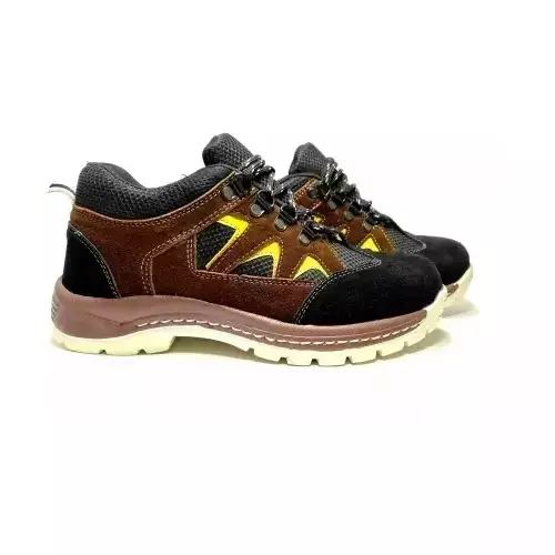 ADZON Steel Toe Safety Shoe High Ankle Genuine Leather Size UK 10 Brown, 2276