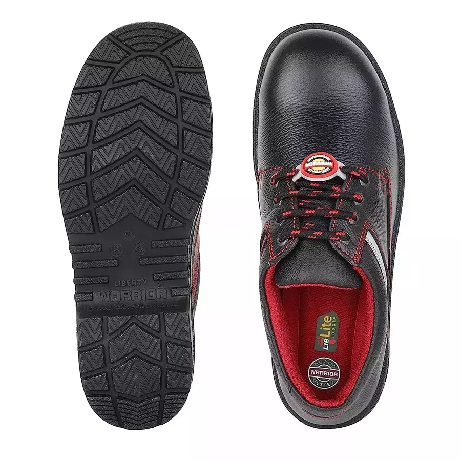 Liberty WARRIOR-LITE Steel Toe Safety Shoes Low Ankle Black and Red Size UK 11