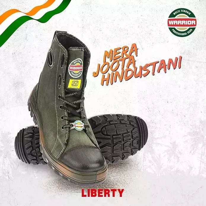 Liberty Warrior Hard Toe Safety Boot High Ankle Olive Green UK 7, Super Jungle King