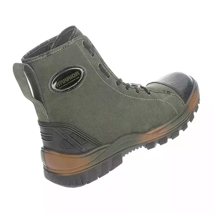 Liberty Warrior Hard Toe Safety Boot High Ankle Olive Green UK 7, Super Jungle King