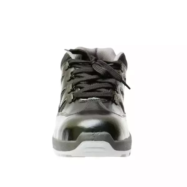 Hillson Steel Toe Safety Shoes TPF Sole Mid Ankle Black Patent Leather Size UK 9, SWAG 1905