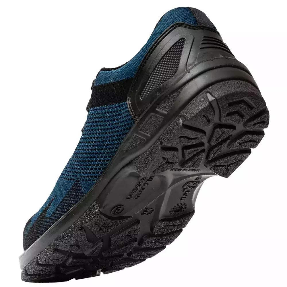 Hillson Hard Toe Safety Shoes PU Sole Low Ankle Blue Breathable Flyknit Fabric Size UK 8, WF01 BLUE