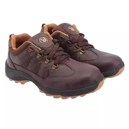 Hillson Swag 1904 Steel Toe Safety Shoes Low Ankle Rubber Sole Brown Full Grain Leather Size UK 8