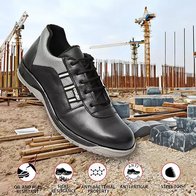 Torzu Steel Toe Safety Shoes Low Ankle Size 8 UK Dark Grey, TORZU-322