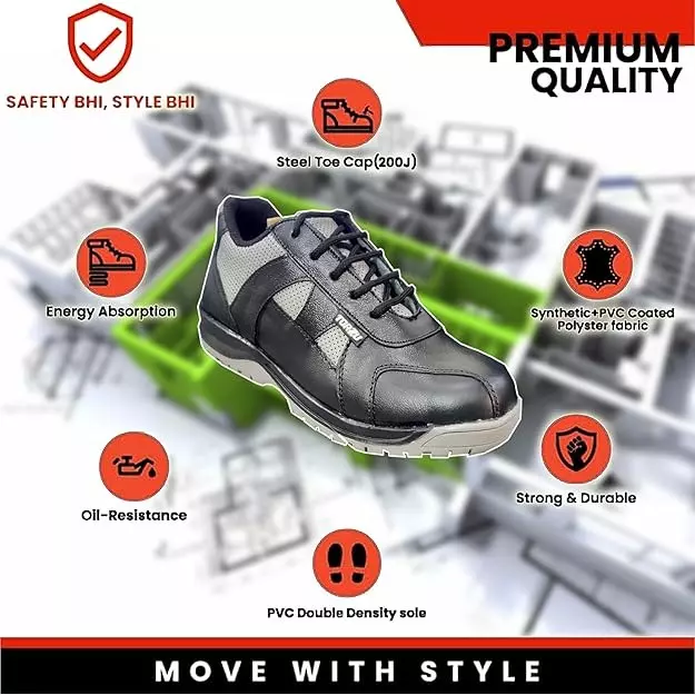 Torzu Steel Toe Safety Shoes Low Ankle Size 7 UK Black, TORZU-311