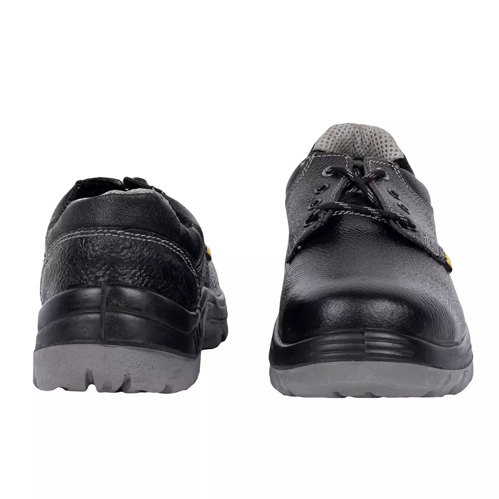Solido Essentials Safety Shoes Low Ankle PVC Sole Double Density PU Black Size UK 7, SY01