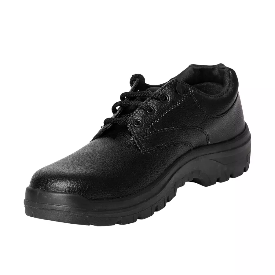Safe N Sure Rocky Safety Shoe Low Ankle PVC Sole Steel Toe Genuine Leather Black Size UK 7 (Pack of 5 Pair)