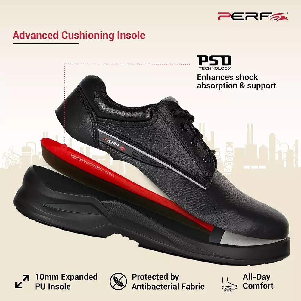 perf-200-j-steel-toe-safety-shoe-low-ankle-pu-sole-uk-6-size-black-leather-for-ethnic-industrial-use-turbo-x